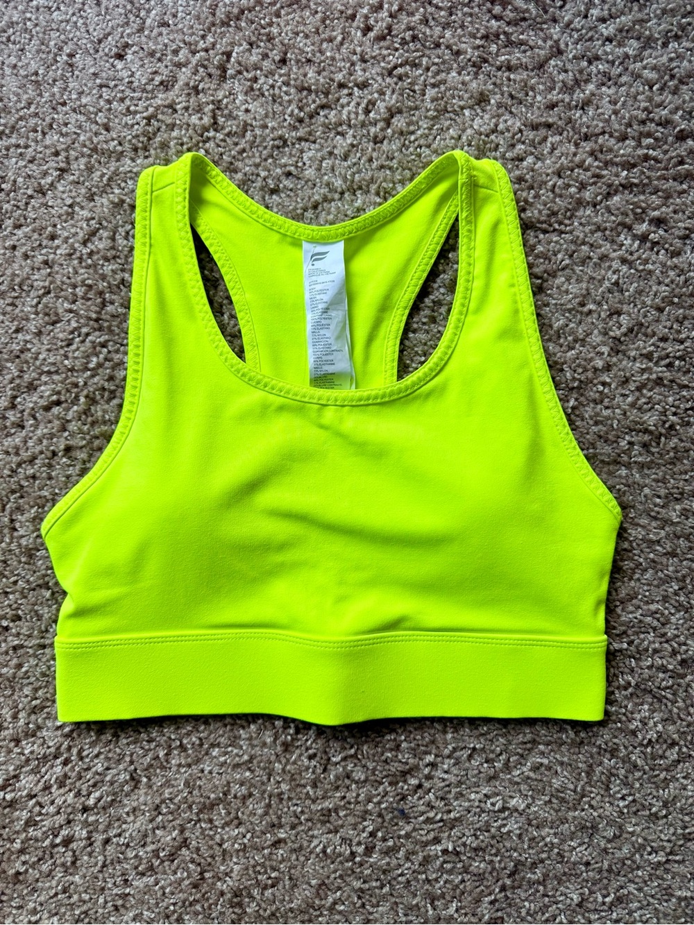Fabletics Neon Green Sports Bra - Picture 2 of 4